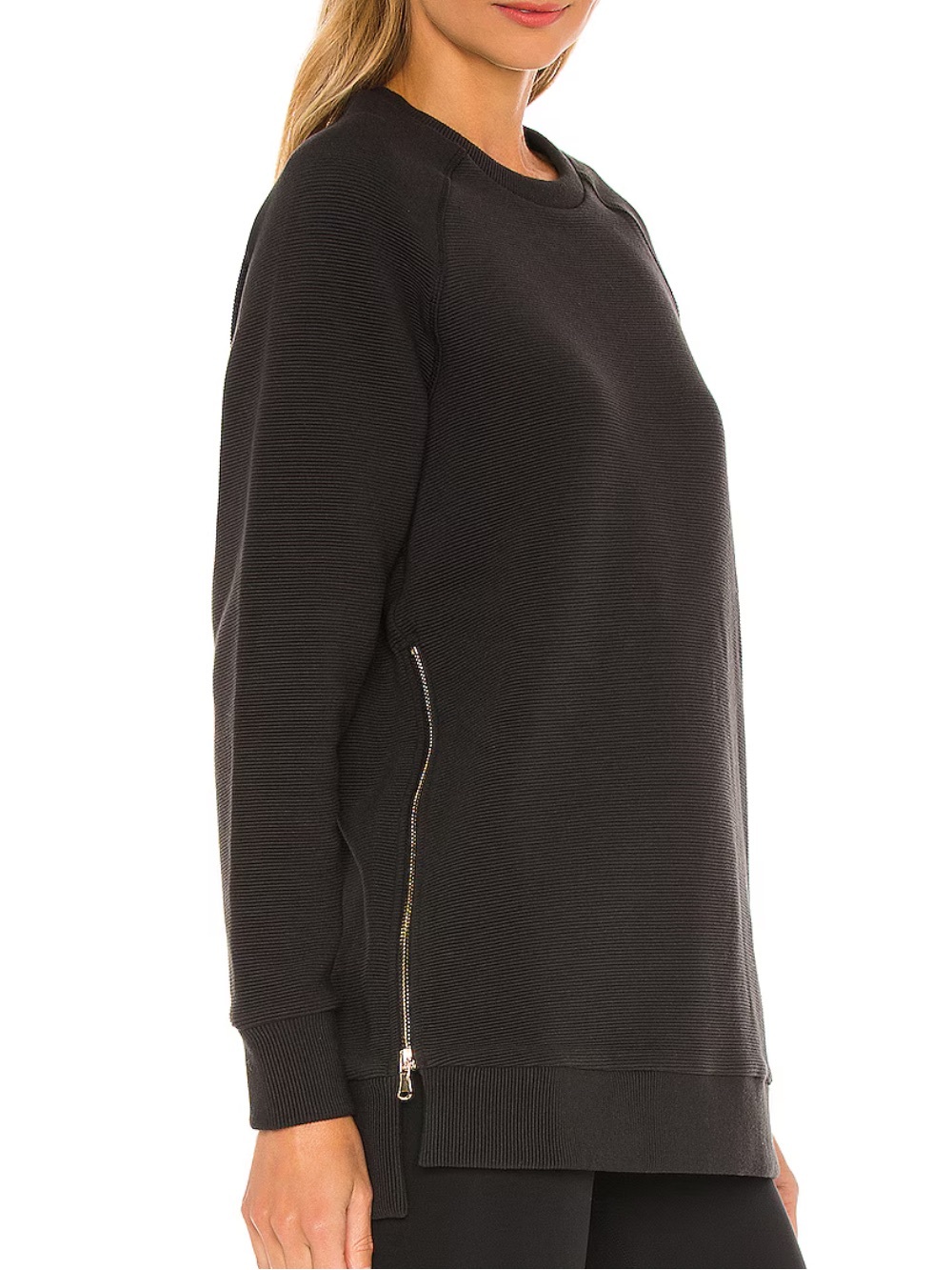 VARLEY Manning Sweatshirt Black Size XS Pullover Side Zippers